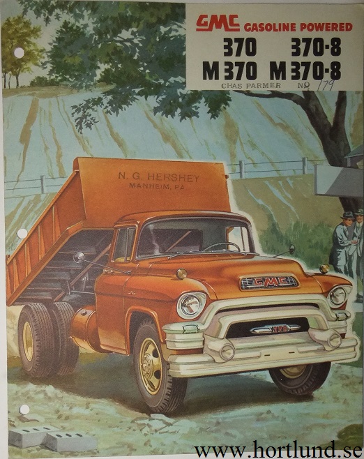 1955 GMC 370 370-8 M370 M370-8 Truck Broschyr