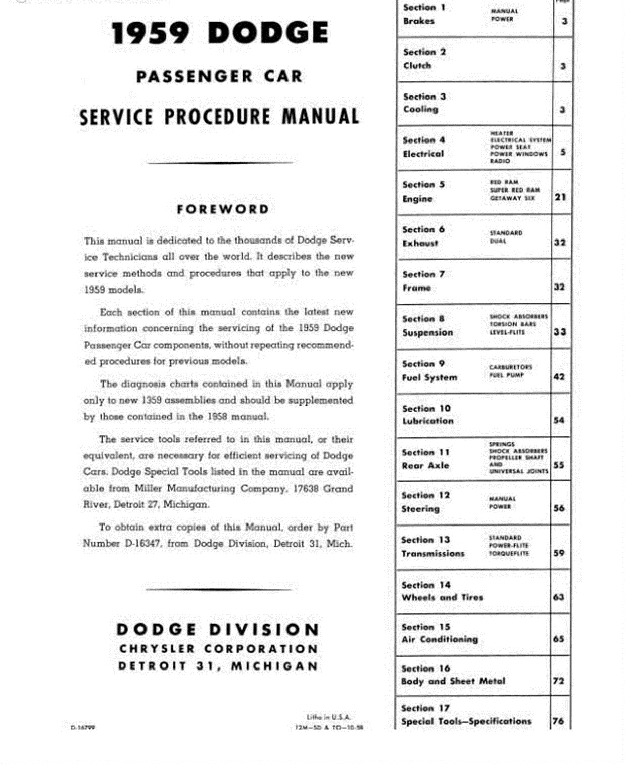 1958-1959 Dodge Service Manual - 3