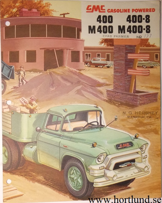 1955 GMC 400 400-8 M400 M400-8 Truck Broschyr
