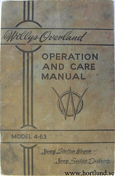 1946 Jeep 4-63 Station Wagon and Sedan Delivery Owner's Manual