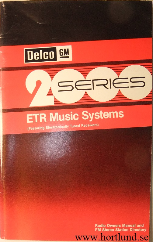 1985 GM 2000 Series ETR Music Systems Featuring Electronically Tuned Receivers 