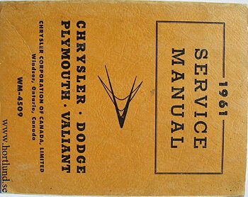 1961 Chrysler, Imperial, Dodge, Plymouth o Valiant Service Manual supplement