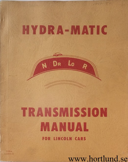 1949 - 1951 Lincoln Hydra-Matic Transmission Manual