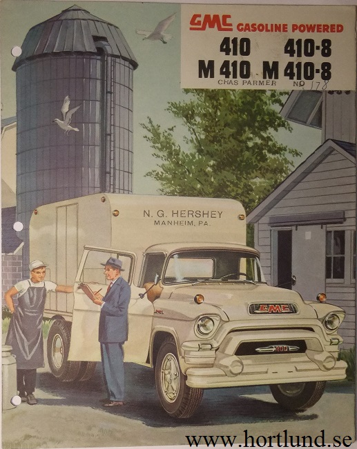 1955 GMC 410 410-8 M410 M410-8 Truck Broschyr