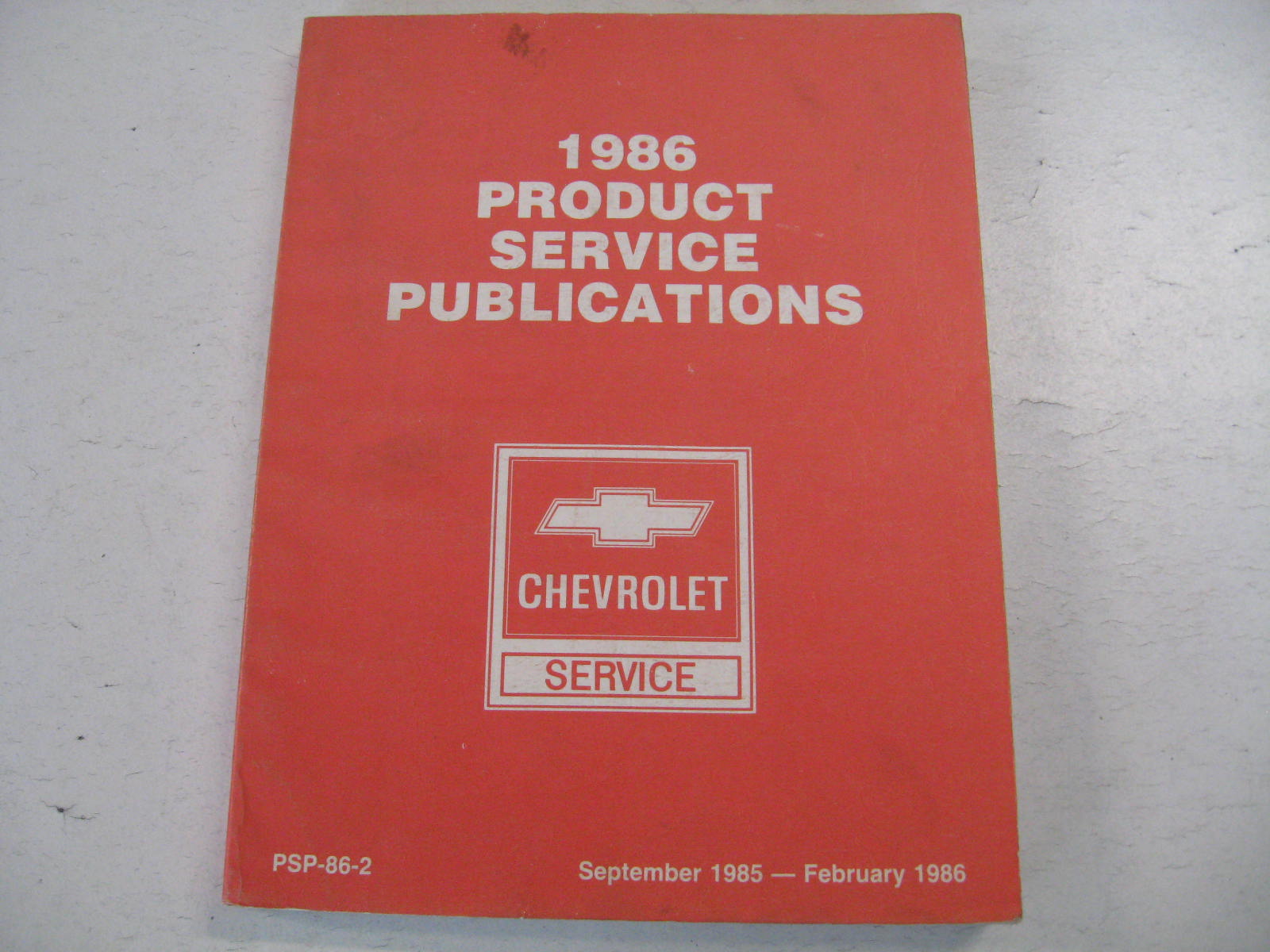 1986 Chevrolet Product Service Publications