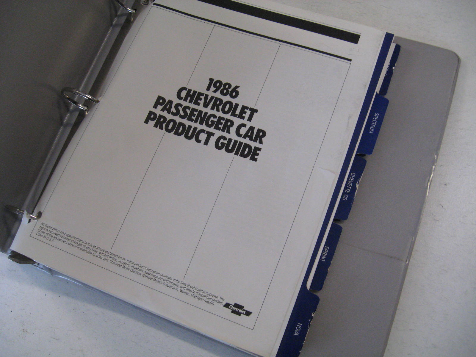 1986 Chevrolet Passanger Car Sales Manual - 2