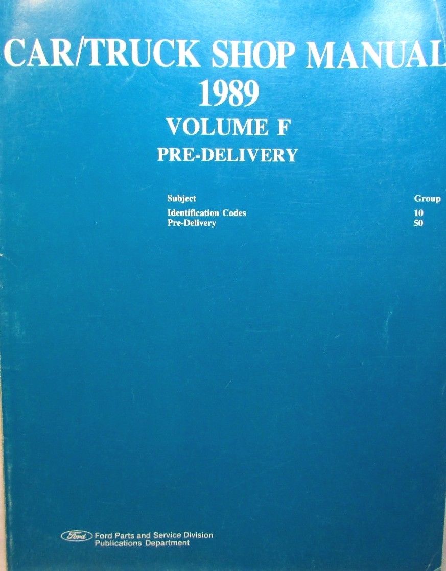 1989 Ford Car/Truck Shop Manual vol F