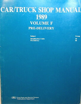 1989 Ford Car/Truck Shop Manual vol F
