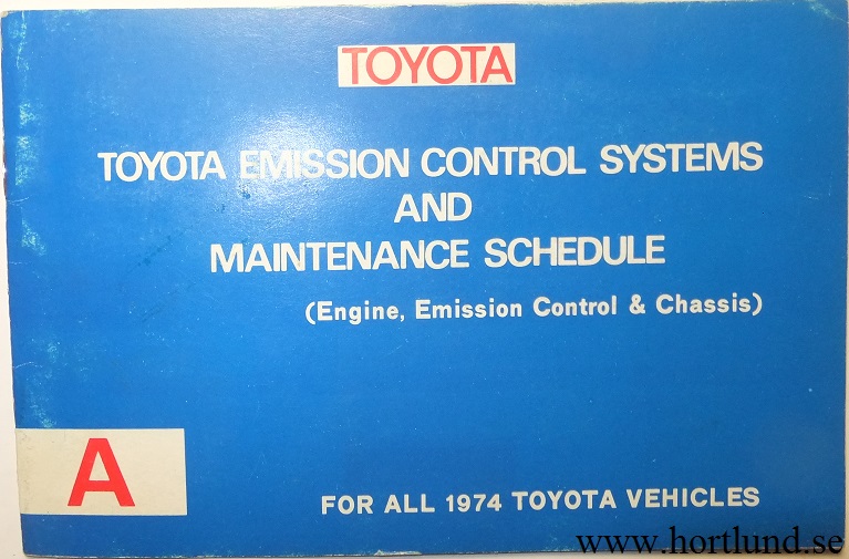 1974 Toyota Owners Service Manual alla modeller