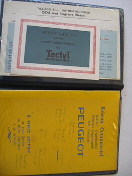 1971 Peugeot 504 tillägg till Instruktionsbok