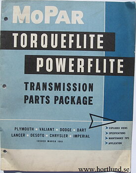 1954 - 1961 Chrysler  De Soto Dodge Plymouth Imperial Torqueflite Powerflite Parts Catalog