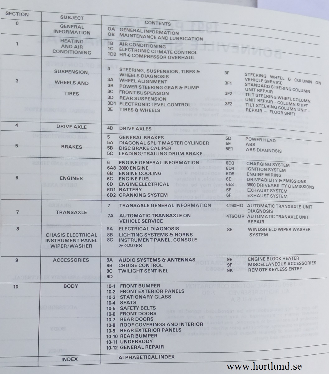 1991 Pontiac Bonneville Service Manual - 2