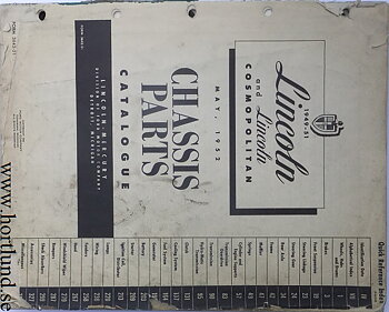 1949-1951 Lincoln Chassis Parts Catalogue