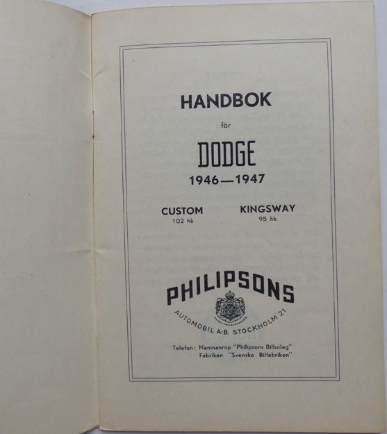 1946 - 1947 Dodge D24 & D25 Handbok - 2