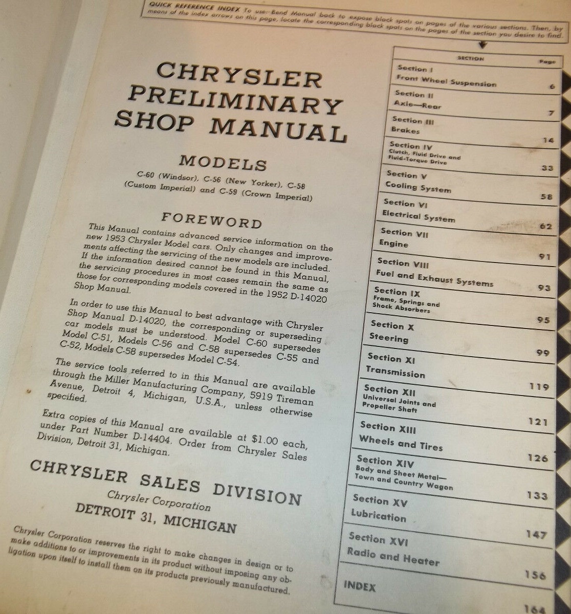 1953 Chrysler och Imperial  Preliminary Shop Manual - 2