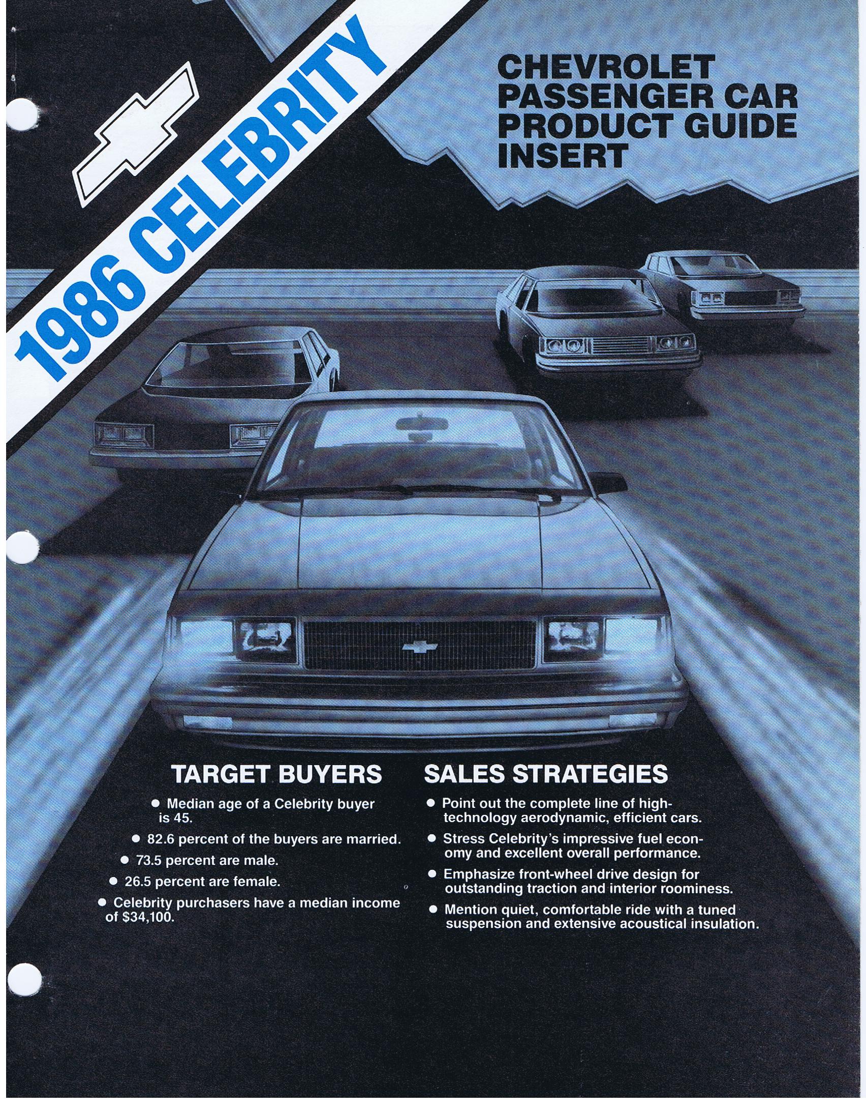 1986 Chevrolet Celebrity Product Guide