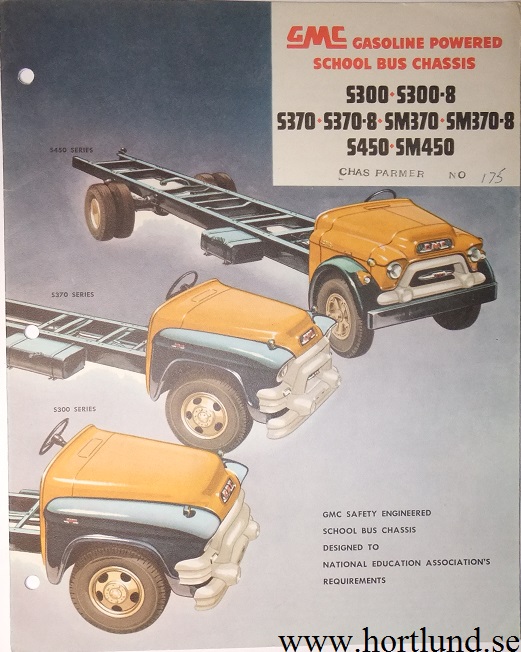 1955 GMC S300 S300-8 S370 S370-8 SM370 SM370-8 S450 SM450 Bus Broschyr
