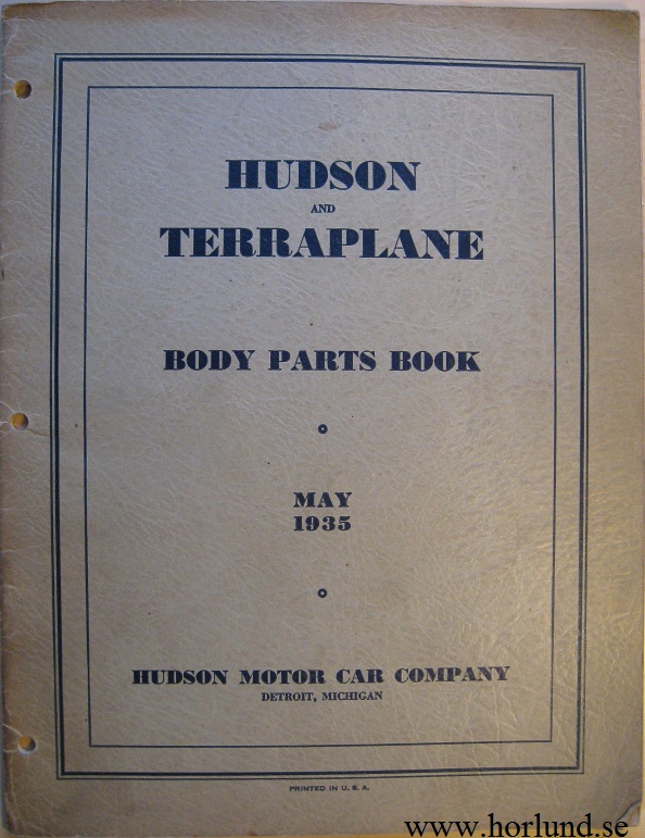 1935 Hudson and Terraplane Body Parts List