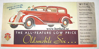 1934 Oldsmobile Six broschyr