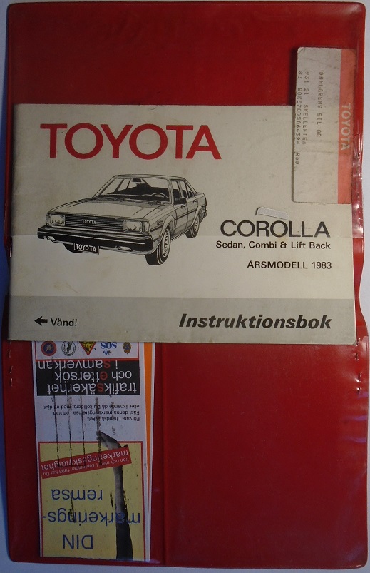 1983 Toyota Corolla Instruktionsbok