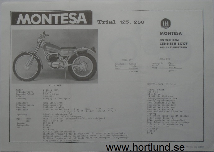 1971 Montesa broschyr svensk