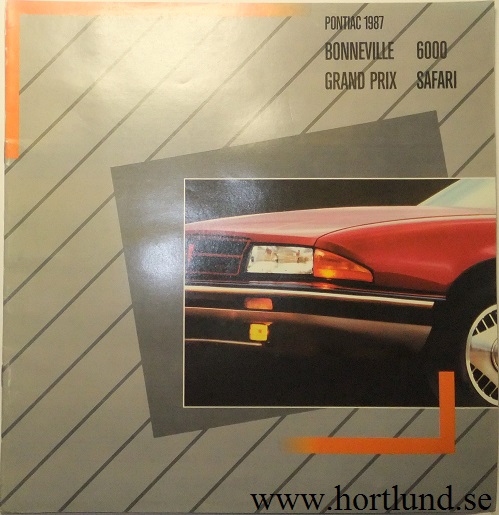1987 Pontiac Bonneville, 6000, Grand Prix och Safari broschyr