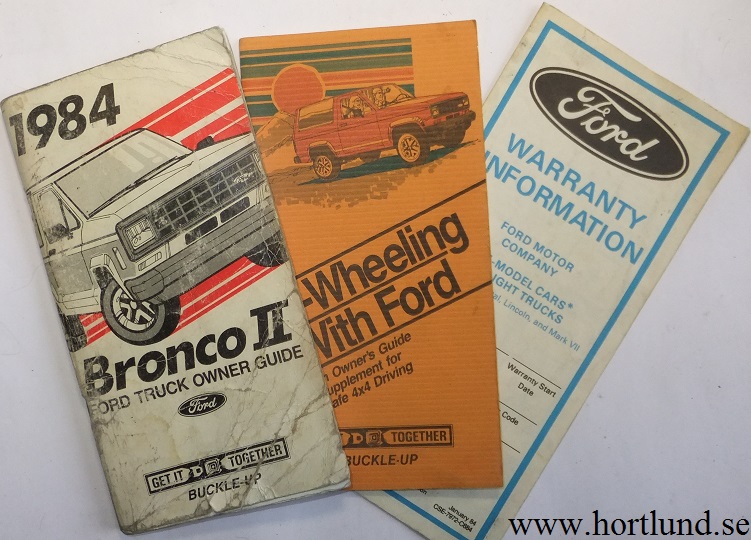 1984 Ford Bronco II Owner Guide