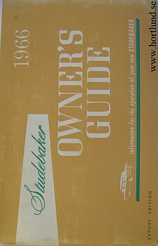 1966 Studebaker Owner's Guide Export utgåva