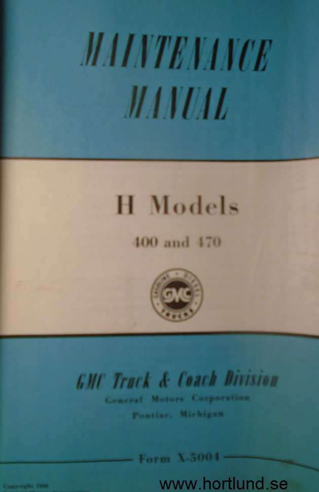 1950 GMC 400-470 Truck Maintenance Manual - 2