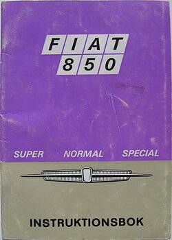 1969 Fiat 850 Super Normal Special instruktionsbok