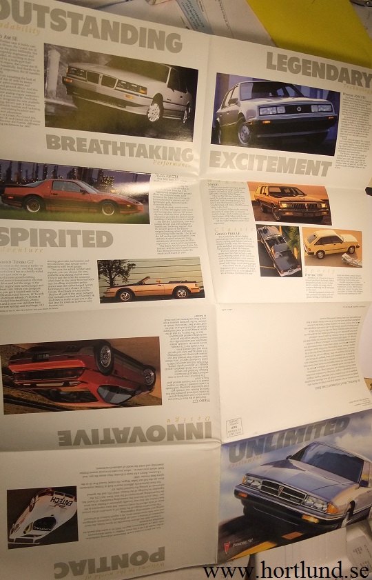 1987 Pontiac broschyr folder alla modeller - 2