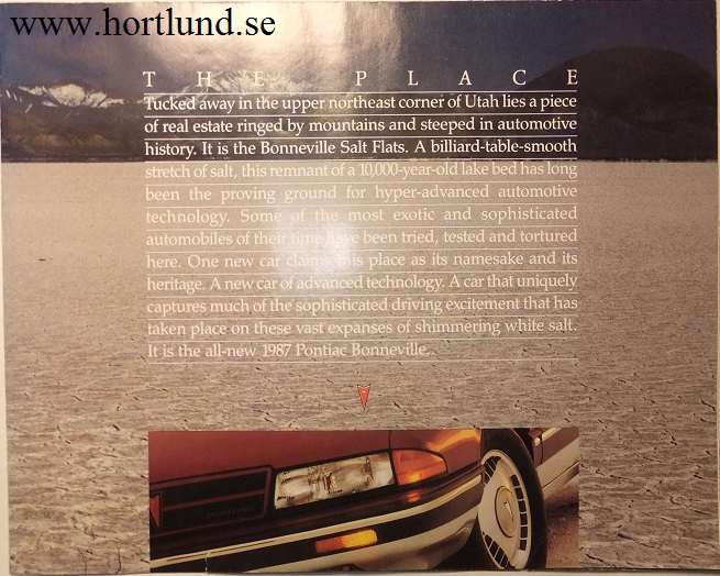 1987 Pontiac Bonneville broschyr folder