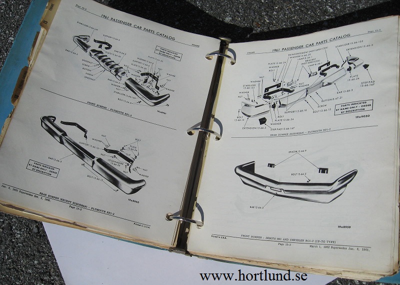www.hortlund.se 1961 Chrysler De Soto Plymouth Imperial Parts Catalog