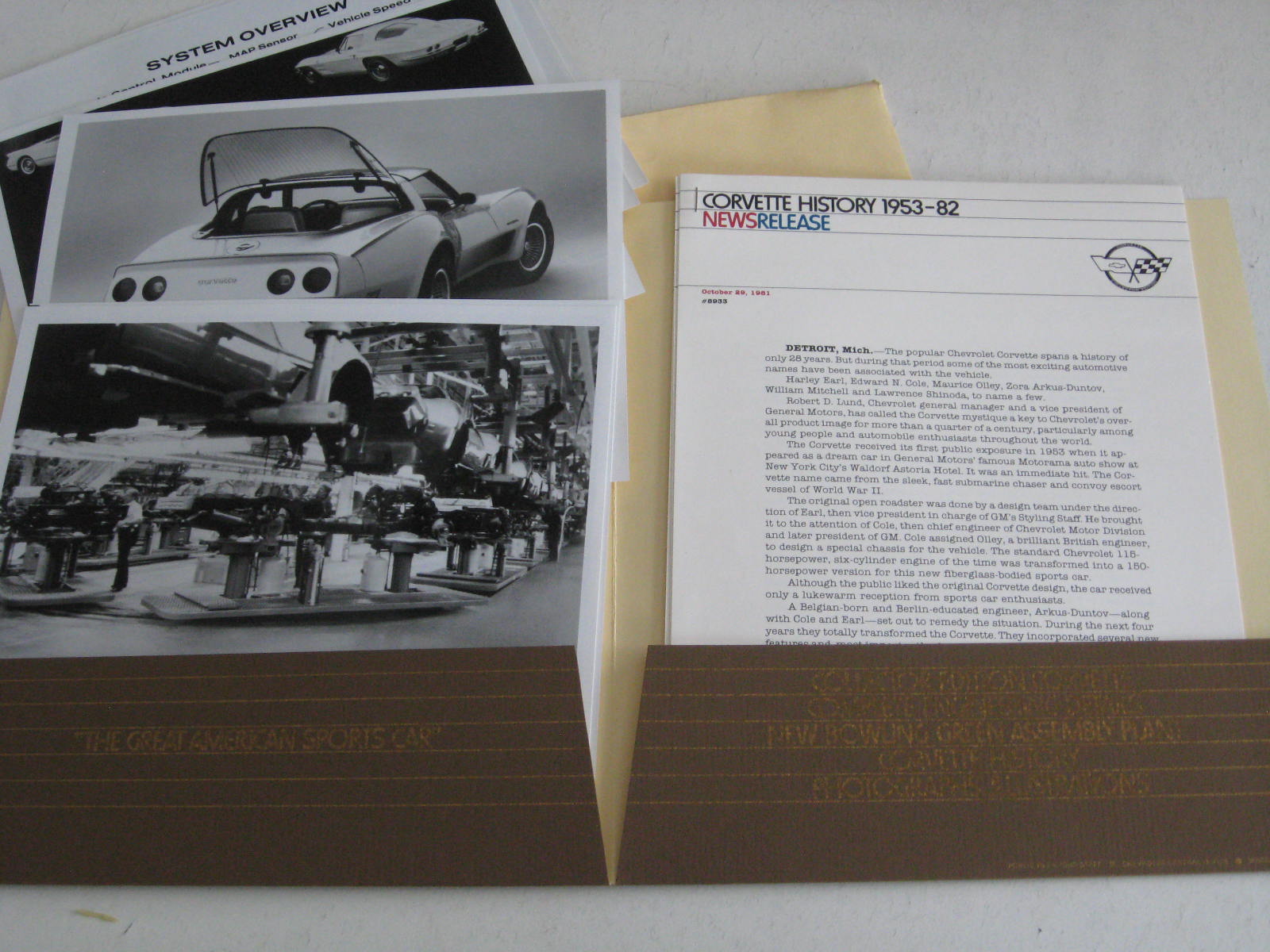 1982 Chevrolet Corvette Press Kit Collector Edition Inklusive original kuvert - 4