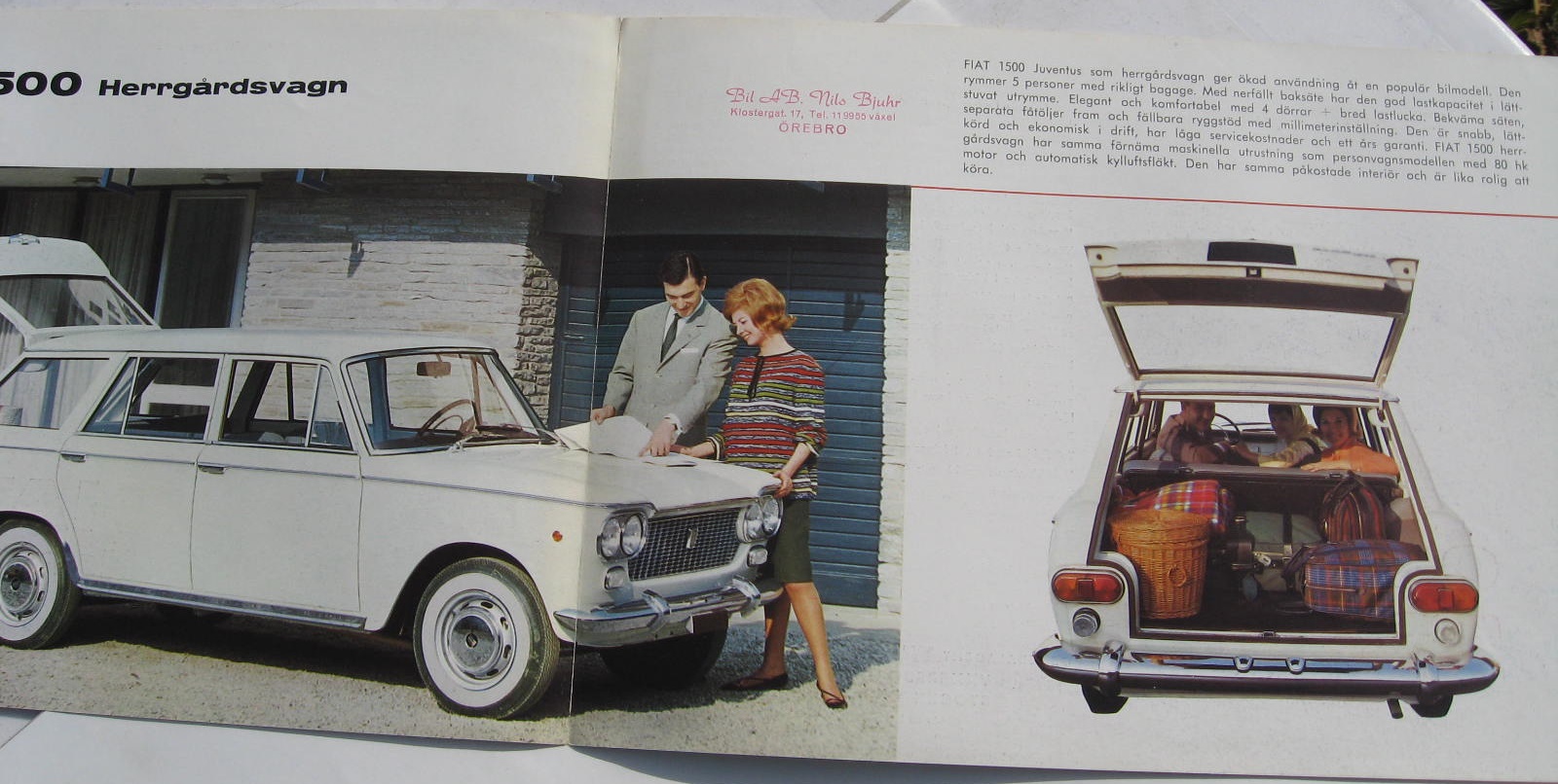 1961 - 1963 Fiat 1500 Herrgårdsvagn broschyr - 2