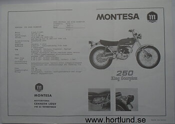 1972 Montesa 250 King Scorpion broschyr svensk