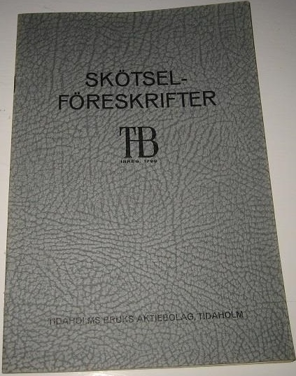 1924 Tidaholm instruktionsbok