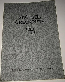 1924 Tidaholm instruktionsbok