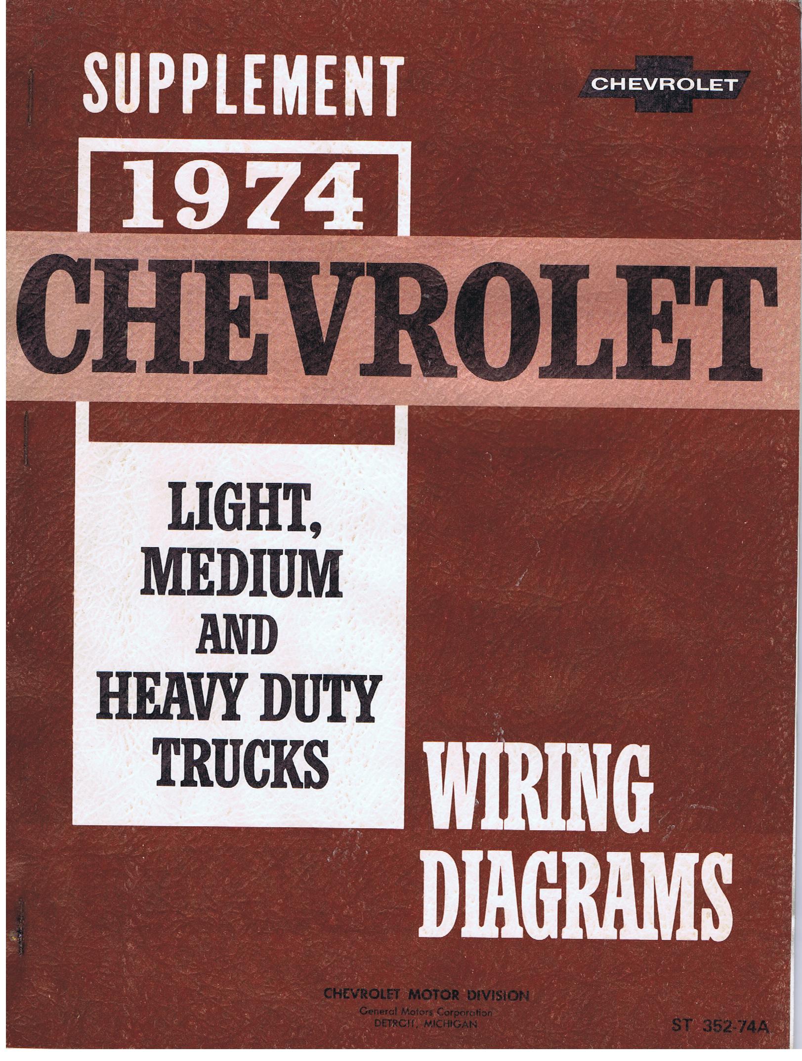 1974 Chevrolet Light Medium and Heavy Duty Trucks Wiring Diagrams Supplements