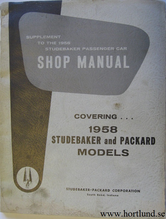 1958 Studebaker and Packard Shop Manual supplement