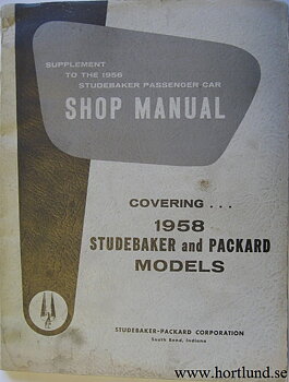 1958 Studebaker and Packard Shop Manual supplement
