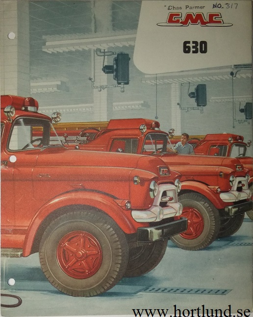 1956 GMC 630 Truck Broschyr Fire Truck Brandbil