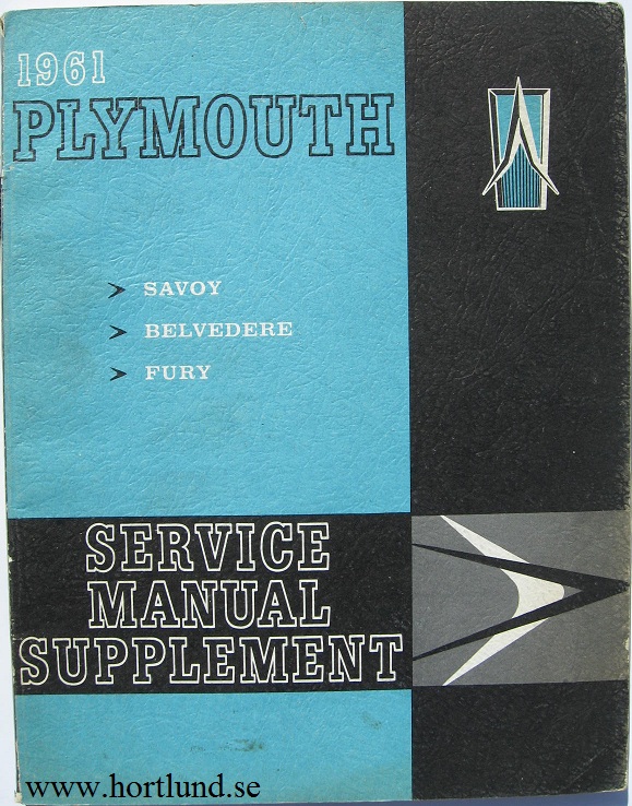 1961 Plymouth Service Manual supplement