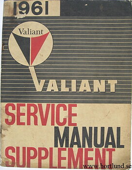 1961 Plymouth Valiant Service Manual supplement