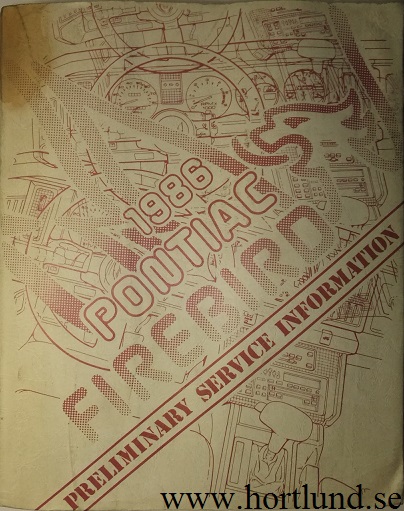 1986 Pontiac Firebird Preliminary Service Information Manual