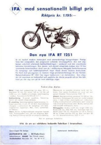 1952 IFA RT 125/1 broschyr
