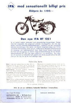 1952 IFA RT 125/1 broschyr