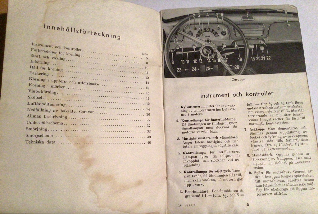 1956 Opel Olympia Caravan och Leveranssedan Handbok - 2