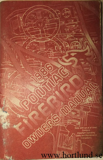 1986 Pontiac Firebird Owners Manual