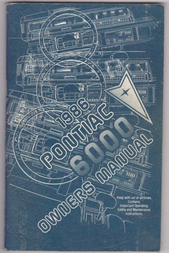 1986 Pontiac 6000 Owners Manual